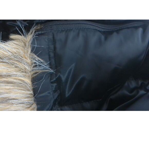 Vintage Style & Co Black Faux Fur Puffer Jacket Coat Detachable Hood Size Medium - Picture 9 of 9